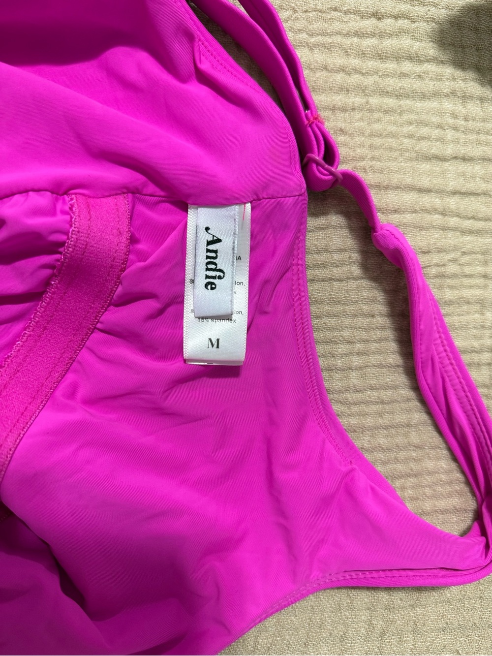 Angie Swim Magenta Lace-Up One-Piece Swimsuit - Picture 10 of 14